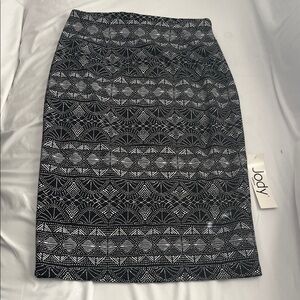 Jody Black and White Patterned Pencil Skirt